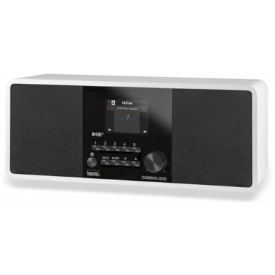 Obrázek Imperial DABMAN i200 Internet/DAB+ rádio (Stereo Sound, internetové rádio/DAB+ / DAB/UKW, WLAN, LAN, Aux In, Line Out, sluchátka Ausg, Spotify) bílé, 32 x 13,5 11 cm