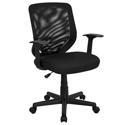 Obrázek Flash Furniture Mid Aufgabe Rücken schwarz Mesh Drehstuhl mit Gepolsterter Sitz