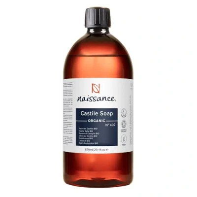 Obrázek Naissance Castile mýdlo bio (č. 407) 870 ml přírodní certifikované neparfémované tekuté veganské, bez SLS a SLES