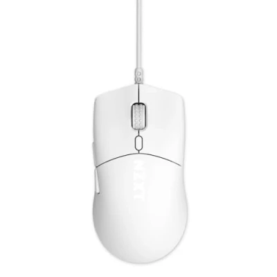 Obrázek NZXT Lift 2 Symm lehká symetrická herní myš s kabelem 58g konstrukce frekvence dotazování 8K optické spínače optický 26K DPI senzor nohy ze 100% PTFE bílá