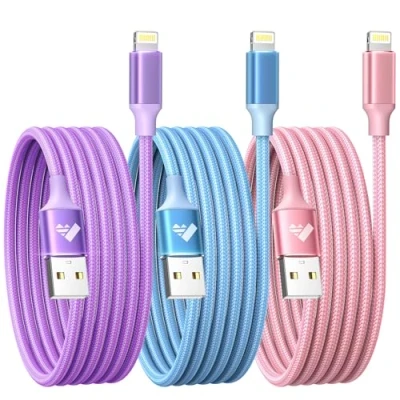 Obrázek Nabíjecí kabel iPhone, Lightning [3 balení 2 M] iPhone rychlonabíjecí MFi certifikovaný USB na pro 14 13 12 11 Pro/Pro Max/Mini, XR XS Max X, 8 7 6 6s Plus, 5s 5 Se