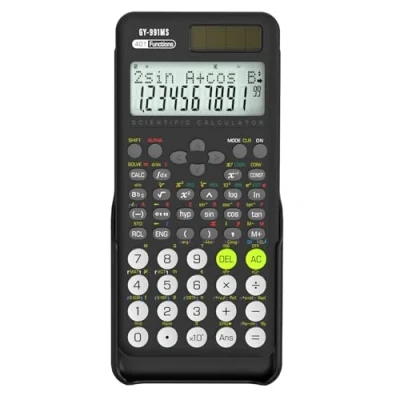 Obrázek Wissenschaftlicher Taschenrechner für Schüler, 991 MS Wissenschaftsrechner Mittel und Oberschulbedarf, mit Abdeckung (Schwarz)