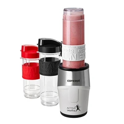 Obrázek Concept Domácí přístroje SM3380 Smoothie Maker &quot;Active Smoothie&quot; s 3 láhve, 0,57 L, 500 W, bílá