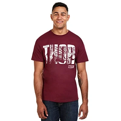 Obrázek Marvel Herren Thor Text T Shirt, Rot (Garnet Gar), M EU