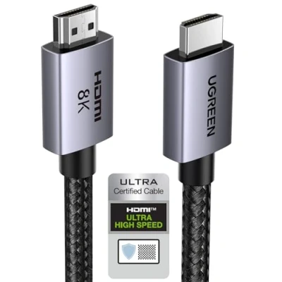 Obrázek UGREEN HDMI 2.1 kabel 8K 60Hz 4K 240Hz 165Hz 144Hz 120Hz 48Gbit/s High Speed, Ultra HD eARC HDR 10+ HDCP Dolby Vision VRR kompatibilní s TV/PS5/PS4/ Xbox série X/Monitor/Laptop (2M)