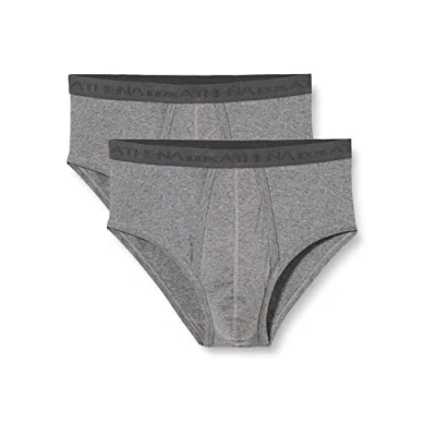 Obrázek Athena Men&#039;s Organic Cotton High Waisted Open Briefs Slipy (Pack of 2), Šedá (šedá melírovaná 0260), M
