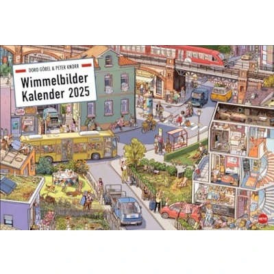 Obrázek Göbel &amp; Knorr Wimmelbilder Edition Kalender 2025: Großer Wandkalender mit 12 spannenden Wimmelbildern zum Entdecken. Suchbildern für Groß und Klein.