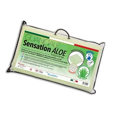Obrázek V.I.P. Very Important Pillow Kissen mit Seifenschlaufe, Memory Schaum Aloe Behandlung, Kopfkissen 48 x 78 12 cm, hergestellt in Italien