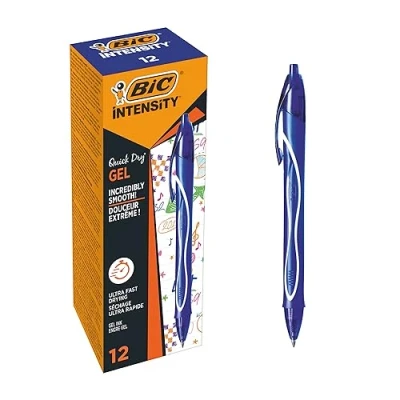 Obrázek BIC Gel ocity Quick Dry kuličkové pero, gelové tužky v modré, tloušťka tahu střední, plnitelné, balení 12 ks