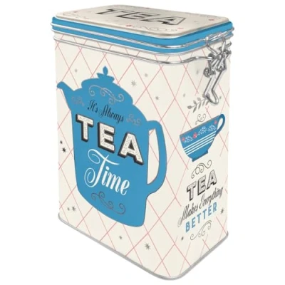 Obrázek Nostalgic Art Retro čajová dóza, 1,3 l, čaj nápad na dárek pro milovníky čaje, plechová dóza s aroma víkem, vintage design