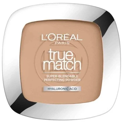 Obrázek L&#039;Oréal Paris Práškový make up, zmatňující kompaktní pudr s LSF 8, vč. zrcadla a houbičky, True Match, č. 5. D, 9 g
