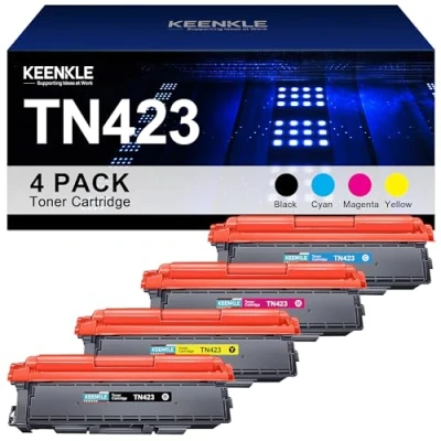Obrázek KEENKLE TN423 Tonerová kazeta kompatibilní s Brother TN 423 421 toner pro MFC L8690CDW HL L8260CDW L8360CDW L8900CDW DCP L8410CDW L8410CDN (černá, azurová žlutá, purpurová,
