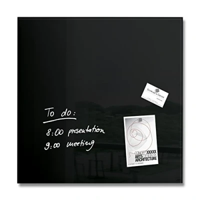 Obrázek SIGEL GL110 Premium skleněná magnetická tabule 48 x cm černá s vysokým leskem, testováno SGS, jednoduchá montáž, vč. 3 magnetů, Artverum