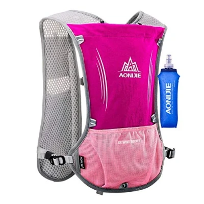 Obrázek AONIJIE 5l multifunkční ultra lehký batoh na kolo / pití s 500ml láhev pro turistiku, trénink, běh, lezení (růžová)
