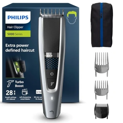Obrázek Zastřihovač vlasů Philips HC5630/15 Series 5000 s 28 nastaveními délky, 3 hřebenové nástavce a režim Turbo