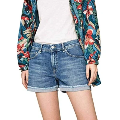 Obrázek Pepe Jeans Damen Shorts Thrasher Bling, Blau (Denim 000), 33
