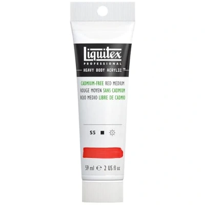 Obrázek Liquitex 1045894 Professional Heavy Body akrylová barva v umělecké kvalitě s vynikající stálostí na světle máslové konzistenci, 59 ml tuba bez kadmia, červená střední