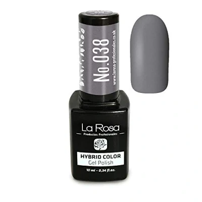 Obrázek La Rosa UV LED Hybrid Gel Nagellack Nr. 038, 10 ml glänzende grau