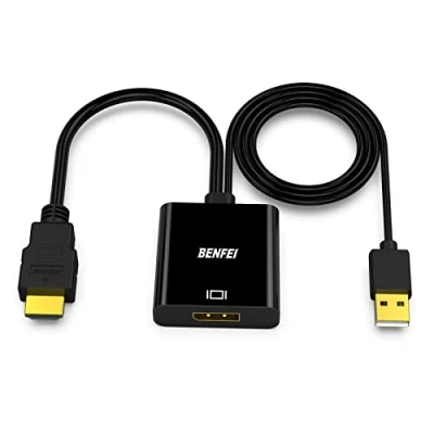 Obrázek BENFEI HDMI Computer na Displayport Monitor Adaptér 4K@60Hz / 2K@144Hz 1080P@165Hz, jednosměrně aktivní konvertor s audio, pro laptop/Xbox 360