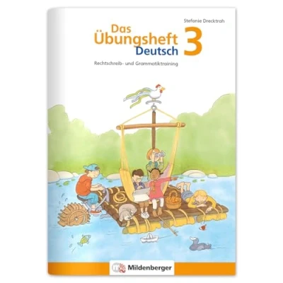 Obrázek Das Übungsheft Deutsch 3: Rechtschreib und Grammatiktraining Lernheft für 3. Klasse Deutsch, Rechtschreibung üben in der Grundschule, inkl. Lösungsheft Sticker