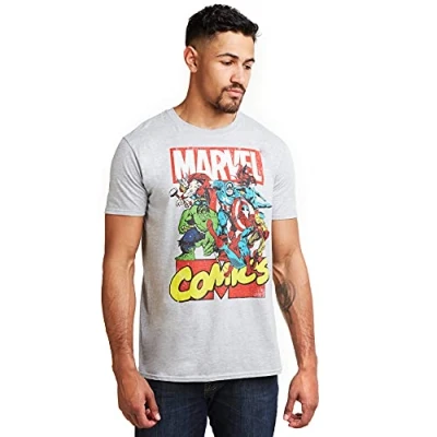 Obrázek Marvel Herren Call Out T Shirt, Grau (Sport Grey SPO), L