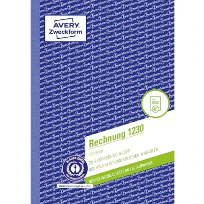 Obrázek Avery Zweckform 1230 Fakturu (A5, s 1 Folio Modrá papír, 100 listů) Bílá