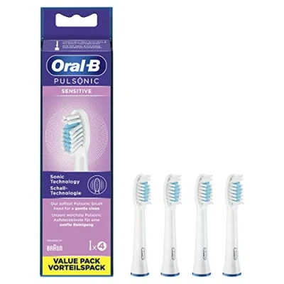 Obrázek Oral B Nasazovací kartáčky Pulsonic Sensitive pro sonické zubní kartáčky, 4 kusy, nástavec na kartáček sonický