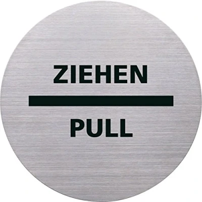 Obrázek Helit H6271800 piktogram Zasouvací Pull, průměr 115 mm, samolepicí s Klebepad, Litinový