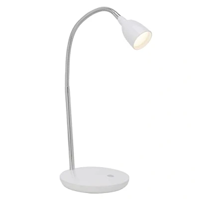 Obrázek BRILLIANT lampa Anthony LED Stolní železo/bílá 1x 2,4 W integrovaná, (200 lm, 3000 K) s tlačítkovým spínačem na základně