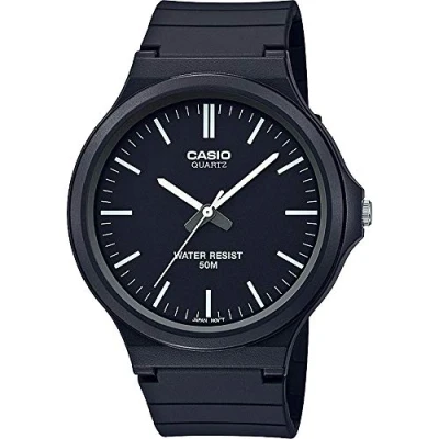 Obrázek Casio Collection Unisex Analogue Quartz náramkové hodinky s pryskyřičným páskem, černá/stříbrná, standard, Náramek