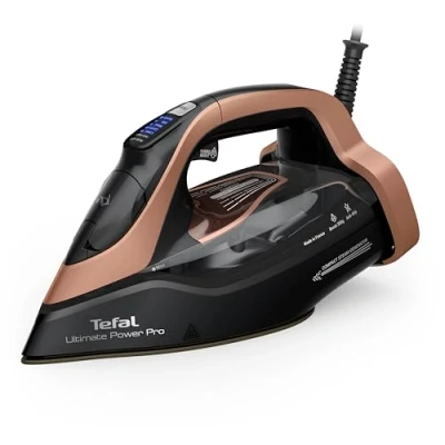 Obrázek Tefal Ultimate Power Pro napařovací žehlička, technologie čerpadla, 3200 W, 85 g/min kont. Parní ráz, 300 g/min, filtr Micro Calc, žehlicí plocha Autoclean, zastavení odkapávání, 350ml nádržka na