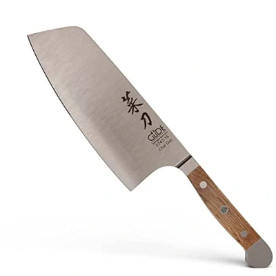 Obrázek GÜDE Solingen Chai Dao, čínský kuchařský nůž kovaný, 16 cm, sudové dubové dřevo, ALPHA FASSEICHE, dvojitý krok, Handmade Germany