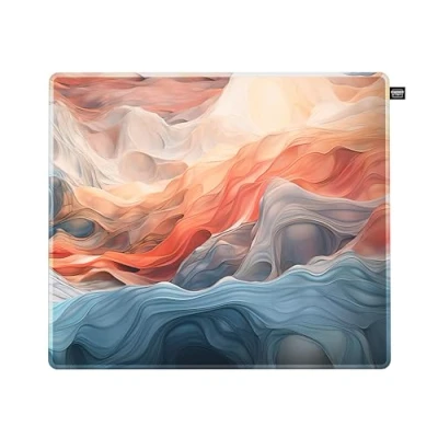Obrázek CHERRY XTRFY GP5, Herní podložka pod myš z látky v L (460 x 400 4 mm), hladká pro přesnost, sešité hrany, protiskluzová, lze prát pračce, Amnis Blue
