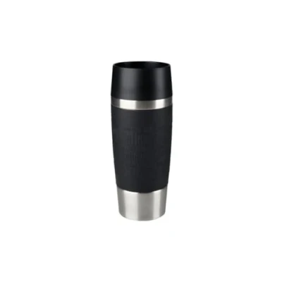 Obrázek Emsa K30811 Travel Mug Thermobecher 0,36 L Quick Press Verschluss PP spülmaschinenfest 100% dicht 360 rundum trinken Edelstahl/Schwarz