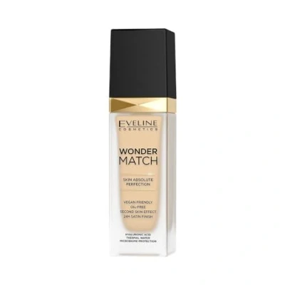 Obrázek Eveline Cosmetics Wonder Match Luxusní přizpůsobivý make up č. 05 Light Porcelain bezchybný kryt s termální vodou a kyselinou hyaluronovou, veganský bez oleje, 30 ml
