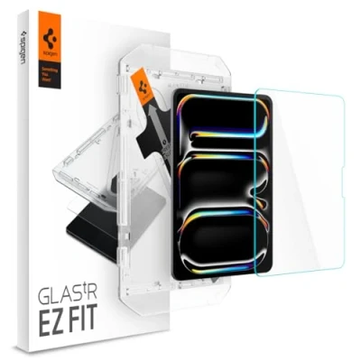 Obrázek Spigen Glas.tR EZ Fit Schutzglas kompatibel mit iPad Pro 11 Zoll M4 (2024), 5. Generation, Installationsschablone, Kristallklar, 9H Folie