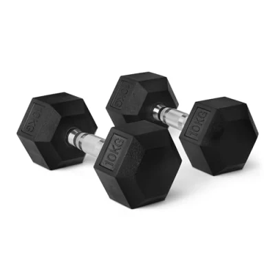 Obrázek Amazon Basics Hantel Set, mit Gummibeschichtung, sechseckig, 10 kg, Schwarz