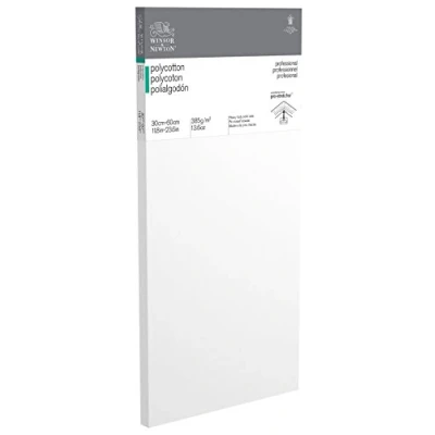 Obrázek Winsor &amp; Newton 6206016 Professional klínový rám z bavlněné směsové tkaniny, 385 g/m², 3krát základní nátěr, střední zrnitost, ideální pro olejové barvy a akrylové 30 x 60 cm