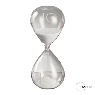 Obrázek Mascagni Sanduhr aus Glas mit Sand Weiß 10 Minuten 16 cm