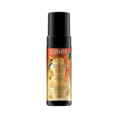 Obrázek Eveline Cosmetics Express Samoopalovací pěna pro tělo Dosáhněte přirozeného, celoročního záře s aloe vodou a vitaminem E, 150 ml