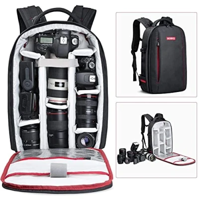 Obrázek Beschoi Taška na fotoaparát vodotěsná brašna s přihrádkou laptop pro Canon Sony Nikon Olympus SLR/DSLR fotoaparát, objektiv a příslušenství, velký (černý)