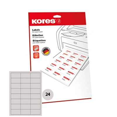Obrázek Kores Univerzální etikety, 70 x 37 mm, 25 listů, Bílá