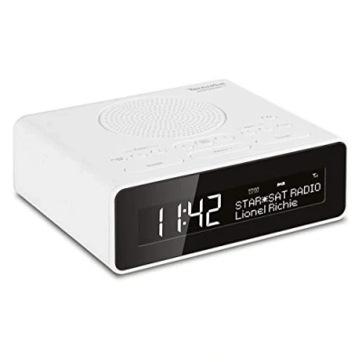 Obrázek TechniSat DIGITRADIO 51 DAB+ radiobudík (DAB, UKW, rádio hodinek, budík se dvěma nastavitelnými časy buzení, funkce snooze, spánku, stmívatelný displej, přípojka sluchátek) bílý