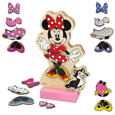 Obrázek WOOMAX 48727 Maus Disney Jgo Kleider Holz Magn 22 x 30 cm Minnie, Rosa, Vestidos