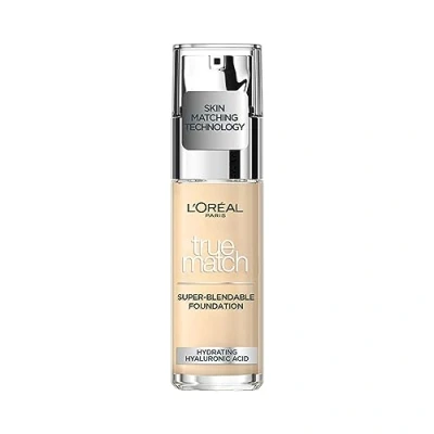 Obrázek Tekutý základ L&#039;Oreal Paris True Match, péče o pleť s kyselinou hyaluronovou, sluneční ochranný faktor 17, dostupný ve 40 barvách, 0,5 N porcelán, 30 ml