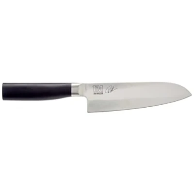 Obrázek KAI Tim Mälzer Kamagata Santoku 16,5 cm délka čepele nerezová ocel 4116 kovaná ušlechtilá 56 (±1) HRC leštěná POM rukojeť japonský kuchařský nůž kuchyňský Made in Japan