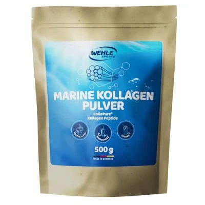 Obrázek Mořský kolagenový prášek 500 g bioaktivní hydrolyzované kolagenové peptidy značková surovina CollaPure® Wehle Sports rybí kolagen neutrální