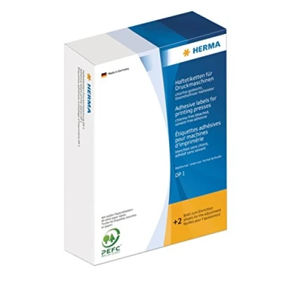 Obrázek HERMA 2765 lepicí etikety pro tiskařské stroje, kulaté, 5000 kusů, Ø 32 mm, formát listu 168 x 120 DP1, samolepicí, s uchopovacím a připevněným okrajem, matné, prázdné papírové