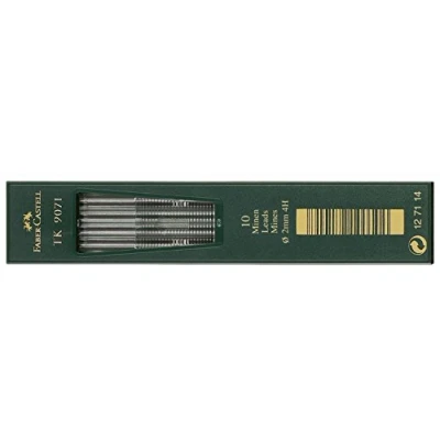 Obrázek FABER CASTELL 127114 odpadové náplně TK 9071, 10 kusů, tloušťka tuhy: 2 mm, stupeň tvrdosti: 4H