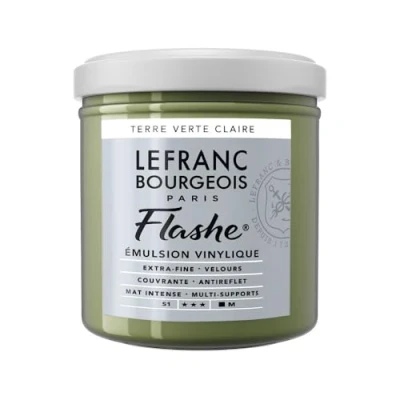 Obrázek Lefranc Bourgeois 300552 Flashe akrylová barva &amp; vinylová barva, vysoce pigmentovaná, elastická, stálá na světle, odolná proti stárnutí, matná, pro vnitřní i venkovní použití, květináč 125 ml světlá zelená zemina